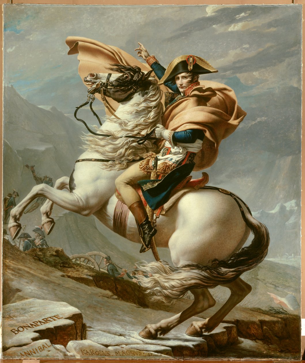 Napoleão na travessia dos Alpes de Jacques Louis David