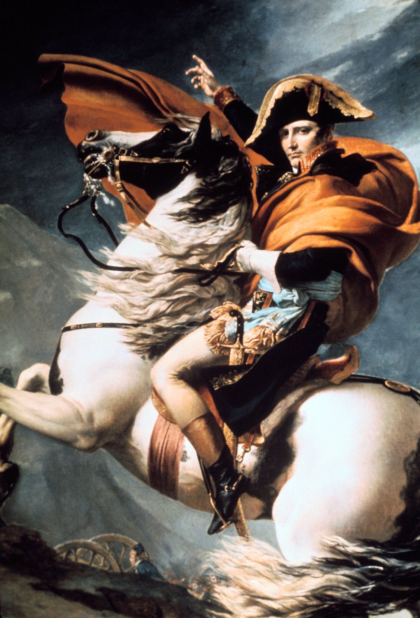 Napoleon Crossing the Alps, detalhe, c1800. de Jacques Louis David