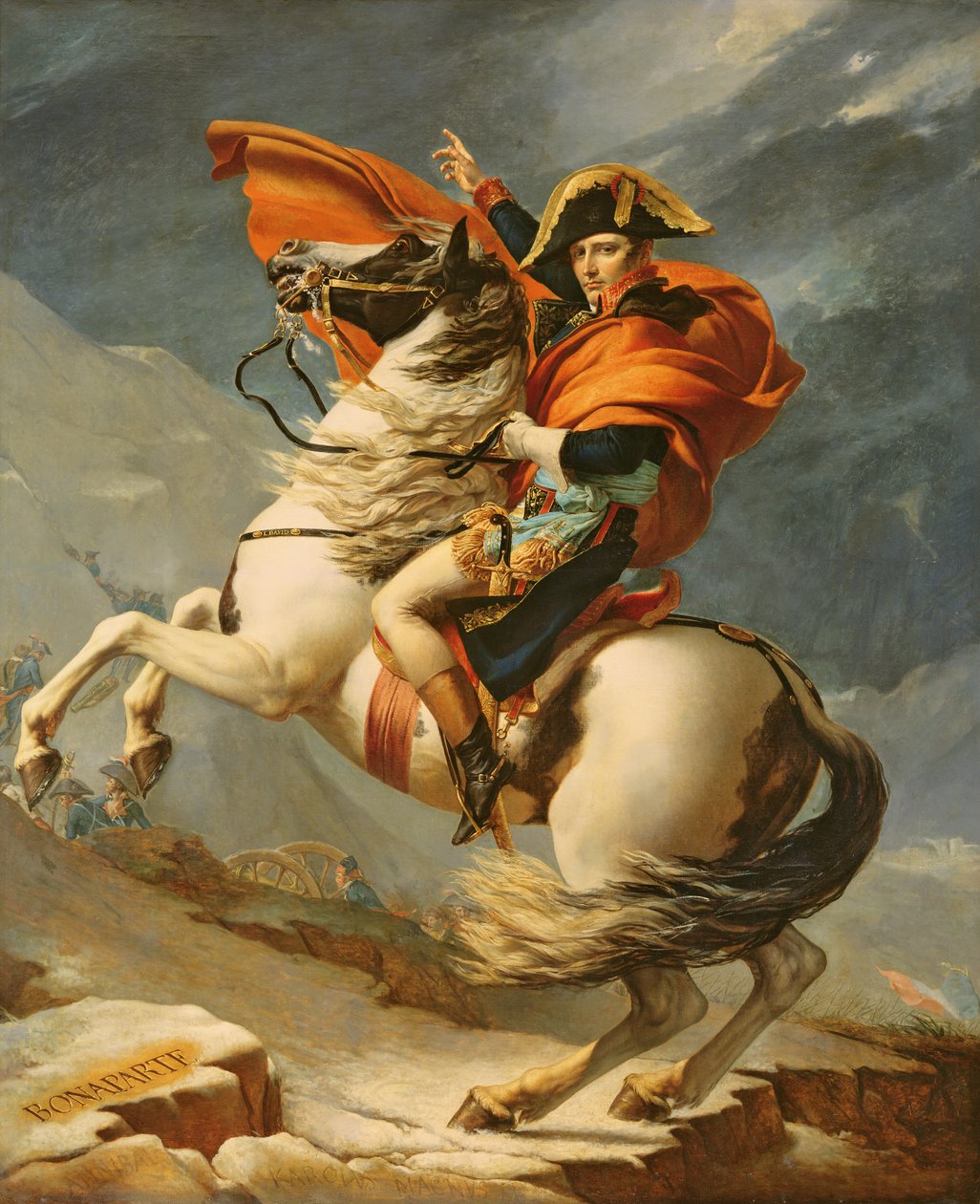 Napoleão cruzando os Alpes em 20 de maio de 1800 de Jacques Louis David