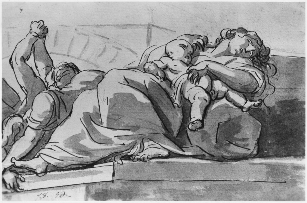 Episódio de peste (caneta e tinta nanquim no papel) de Jacques Louis David