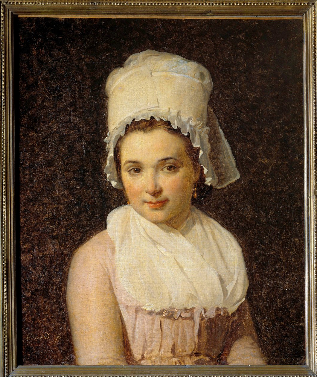 Retrato de Catherine Marie Tallard (1772-1825) esposa de François Lamy, prefeito de Sougeres na Pintura Yonne por Jacques Louis David (1748-1825) 1795 Sun. 0,64x0,54 m - Retrato de Catherine Marie Tallard (1772-1825), esposa de François Lamy, prefeito de S de Jacques Louis David