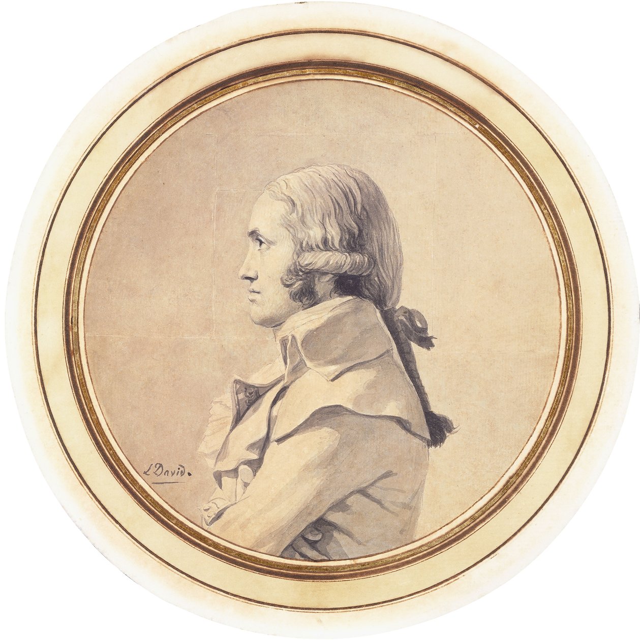 Retrato de Joseph-Nicolas Barbeau Dubarran, meio comprimento, braços cruzados de Jacques Louis David