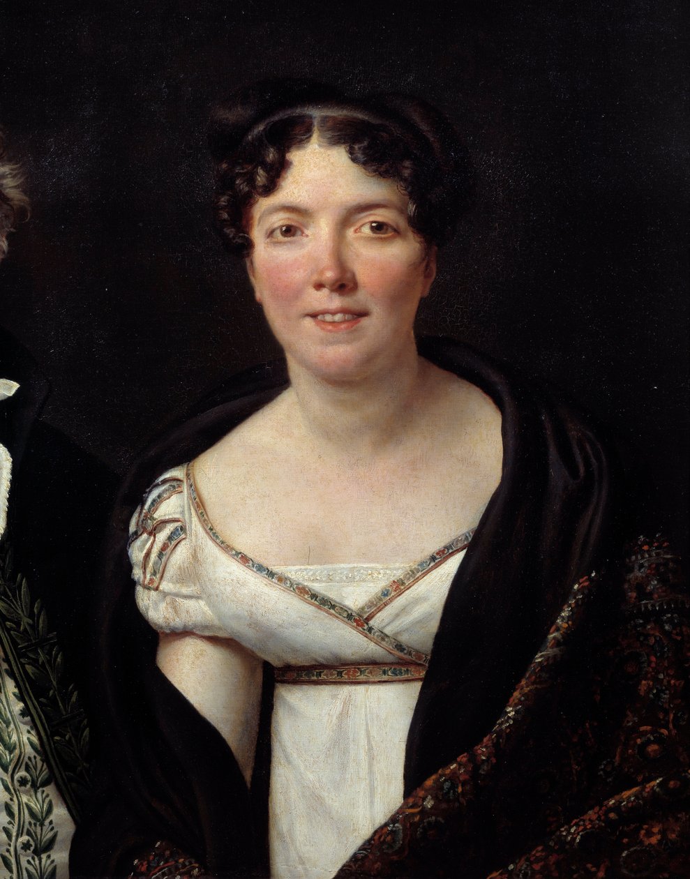 Retrato de Madame Mongez (1775-1855), esposa do arqueólogo Mongez Detalhe. Pintura de Jacques Louis David (1748-1825) de Jacques Louis David