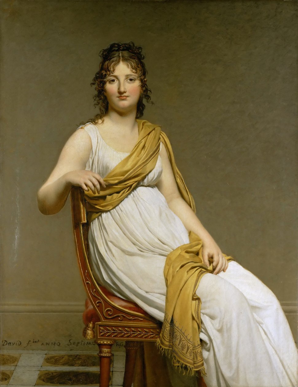 Retrato de Madame Raymond de Verninac, nascida Henriette Delacroix de Jacques Louis David