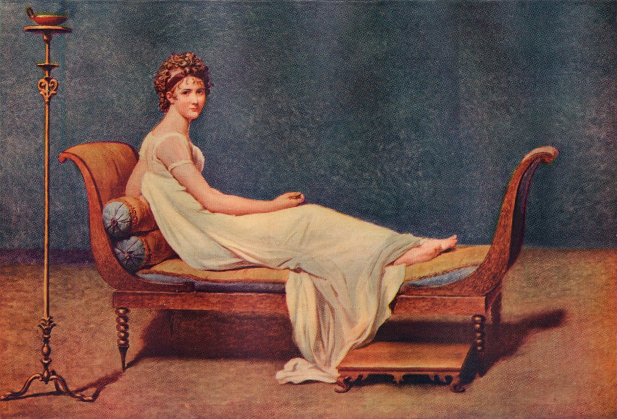 Retrato de Madame Recamier, 1800, 1911 de Jacques Louis David