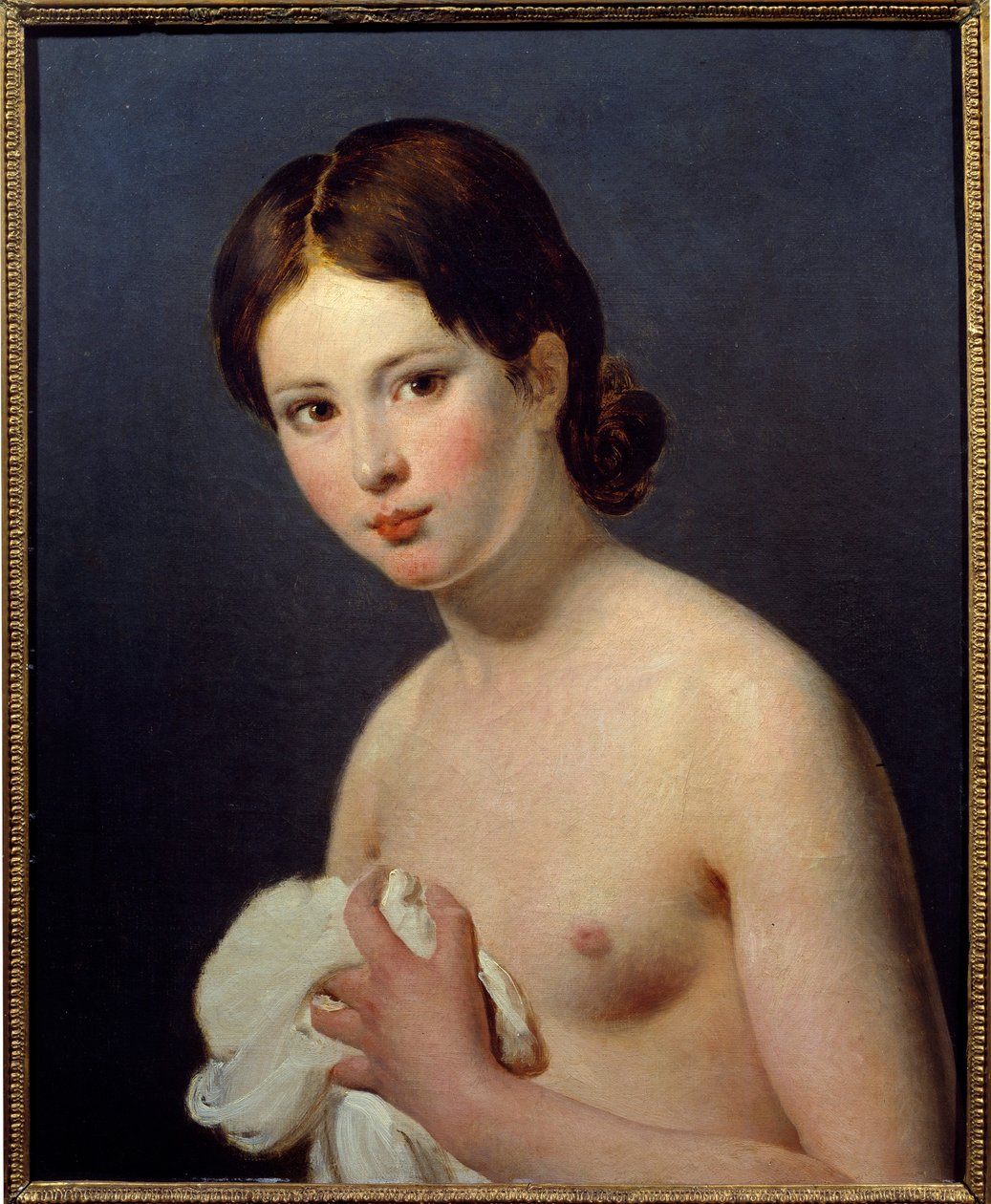 Retrato de uma jovem rapariga. Pintura de Jacques Louis David (1748-1825) de Jacques Louis David