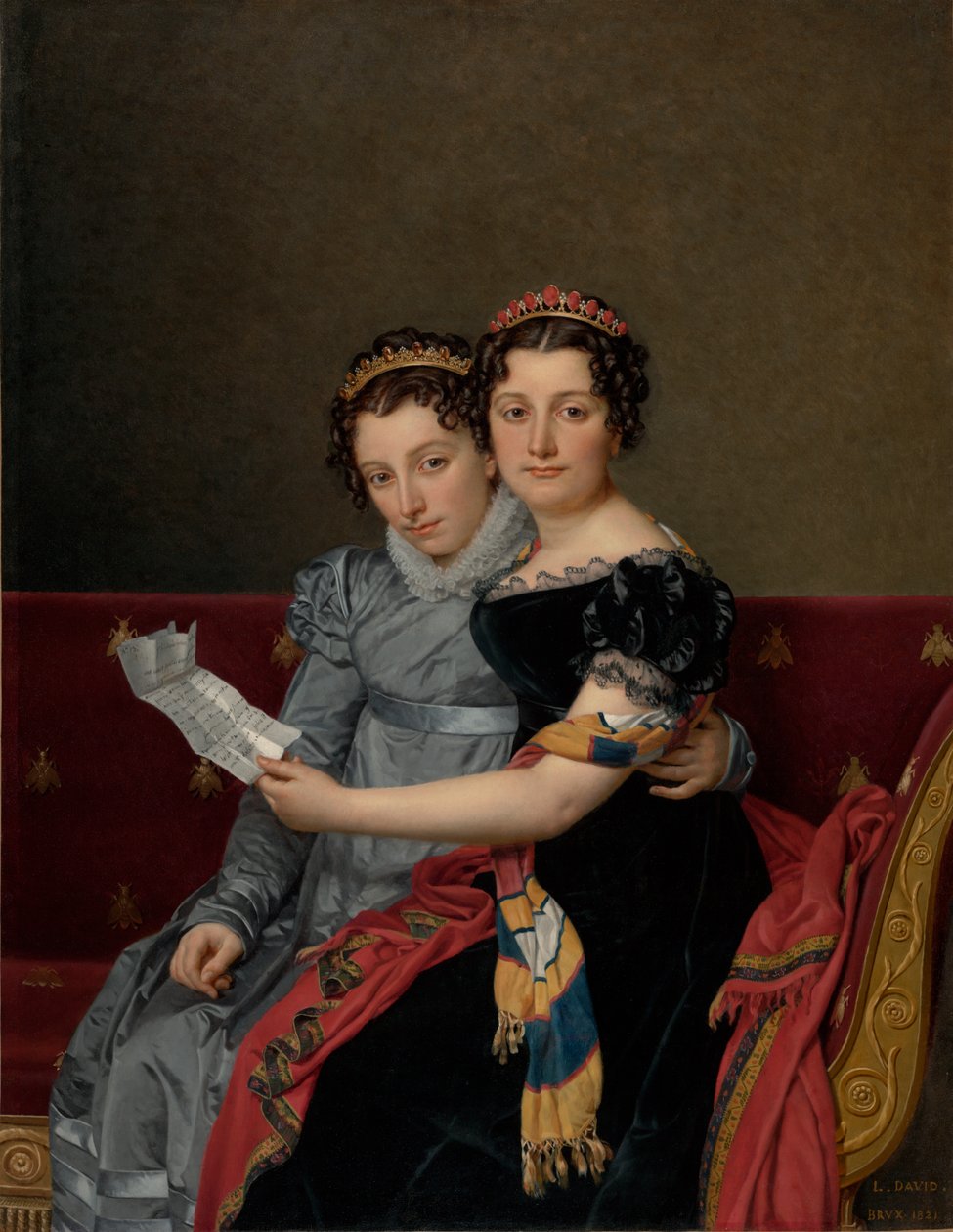 Retrato das Irmãs Zénaïde e Charlotte Bonaparte de Jacques Louis David