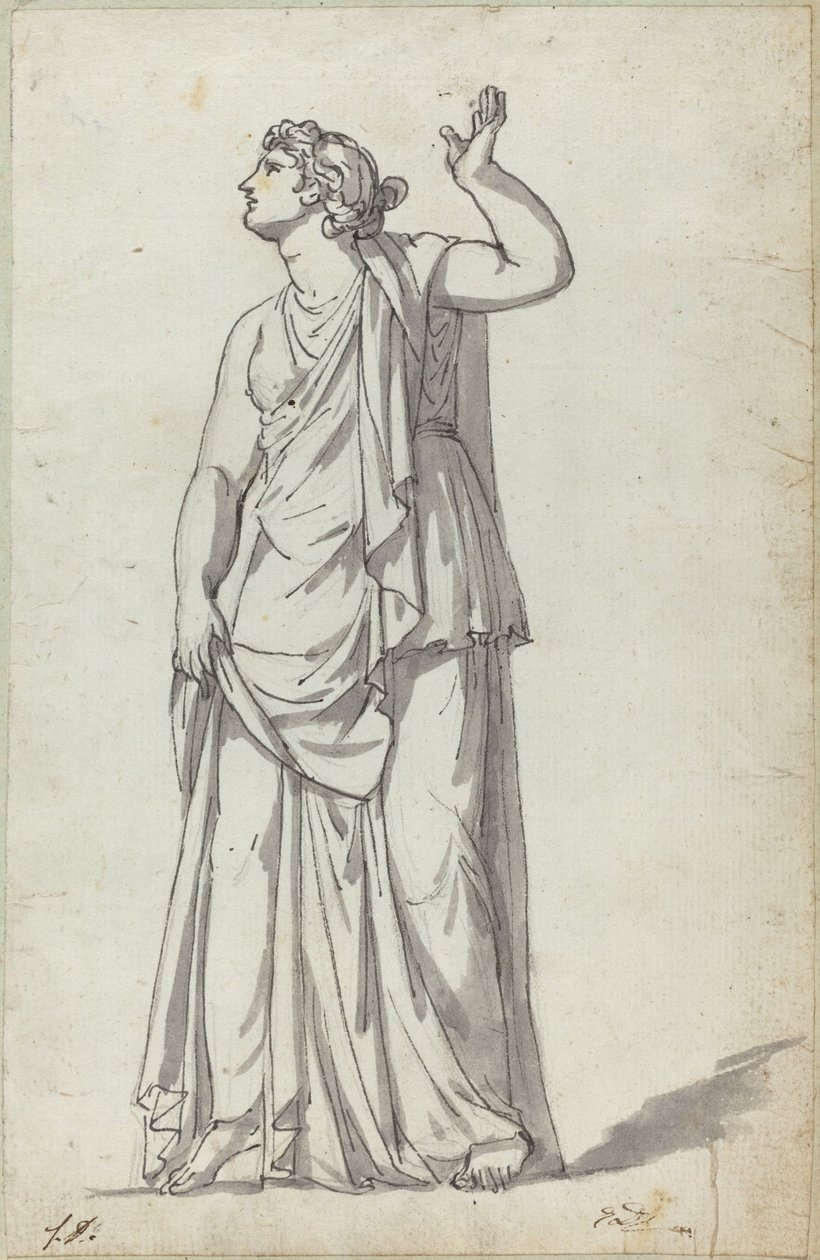 Estátua romana de uma musa (Anchyrrhe) de Jacques Louis David