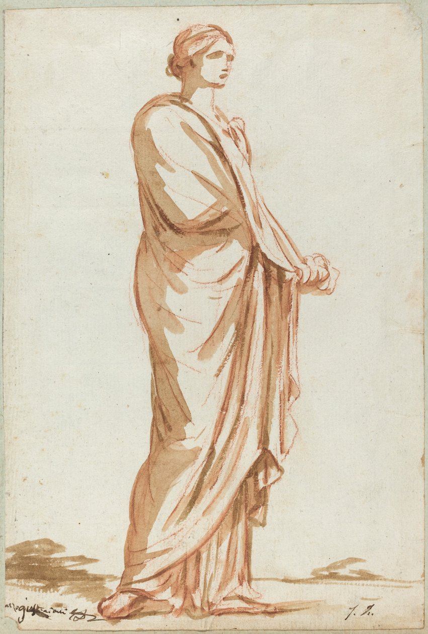 Estátua romana de uma mulher em pé de Jacques Louis David