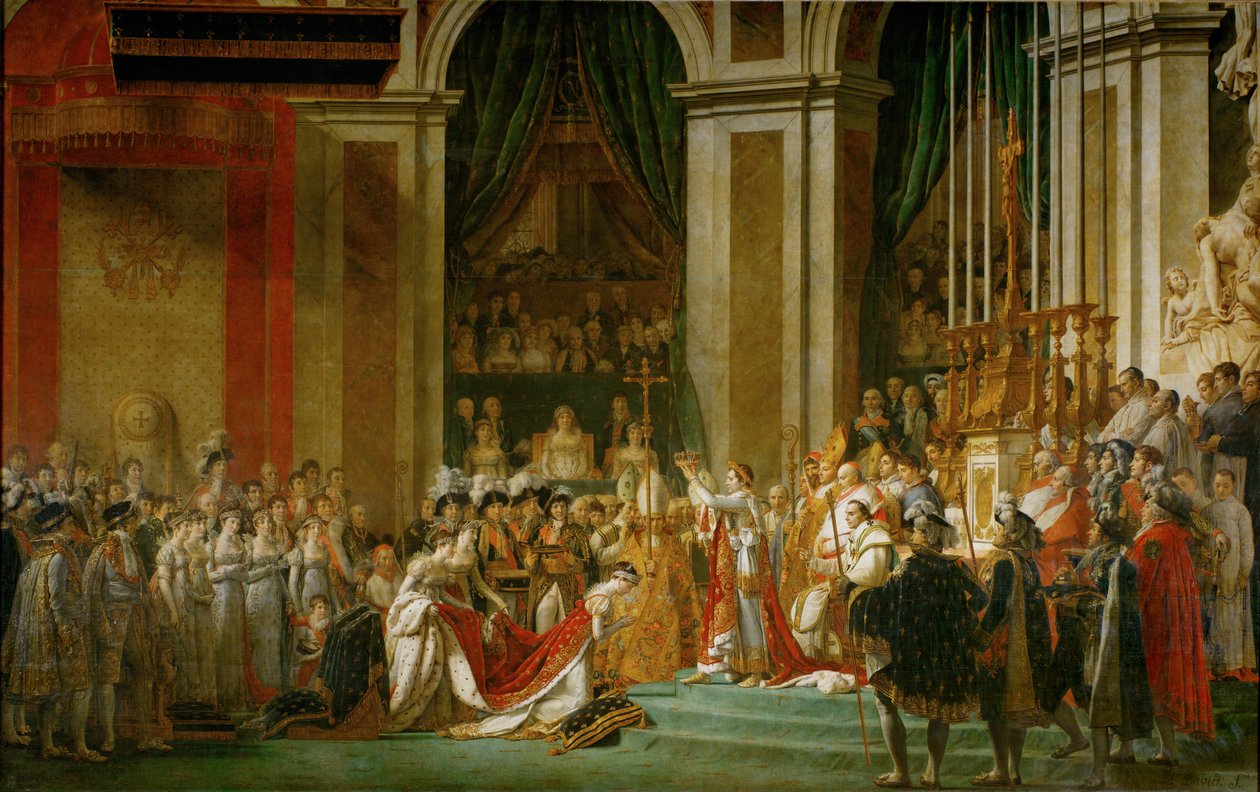 A coroação de Napoleão em Notre-Dame ... de Jacques Louis David