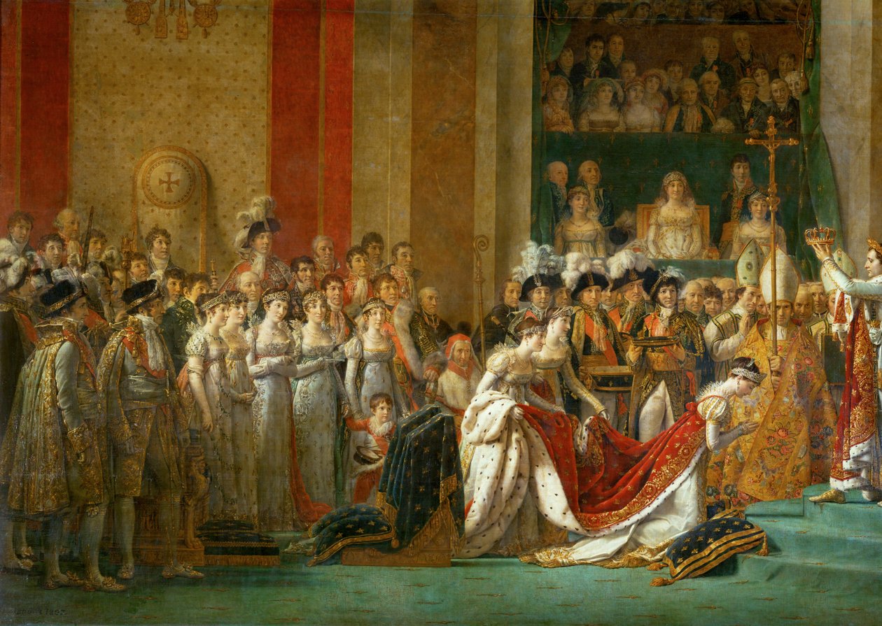 A coroação de Napoleão em Notre-Dame ... de Jacques Louis David