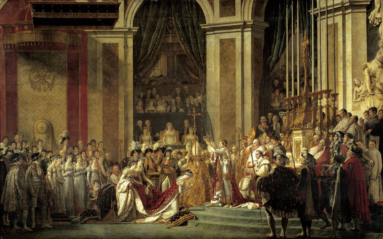 Sagrado Imperador Napoleão I e Coroação de Impressão Josefina em Nossa Senhora em 2 de dezembro de Jacques Louis David