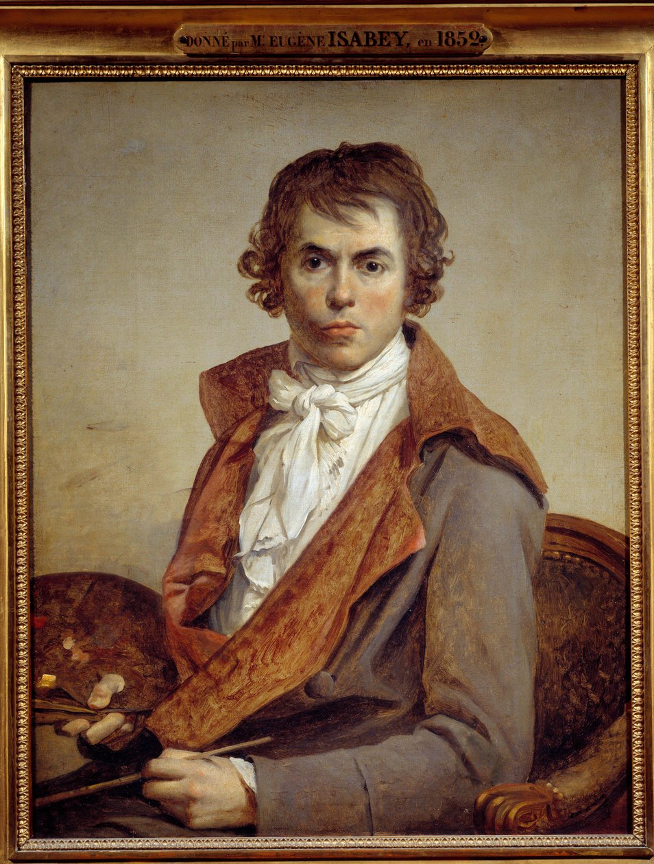 Auto-Retrato Pintura de Jacques Louis David (1748-1825) Sol do século XIX. 0,81x0,64 m - Auto-retrato de Jacques Louis David (1748-1825) de Jacques Louis David
