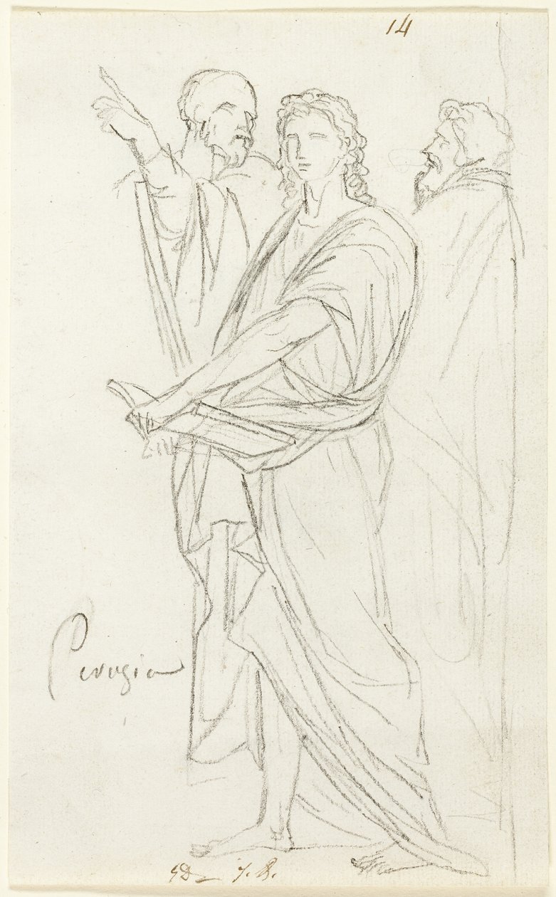 Esboço de Três Figuras Clássicas de Jacques Louis David