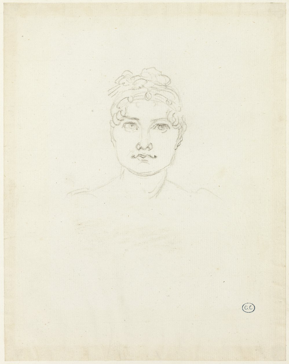 Esboço de uma cabeça de mulher de Jacques Louis David