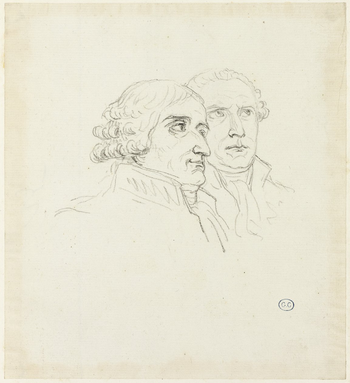 Estudos para a distribuição de águias: O Archi-Chancelier, Cambacérés e o Archi-Trescrier, Lebrun de Jacques Louis David