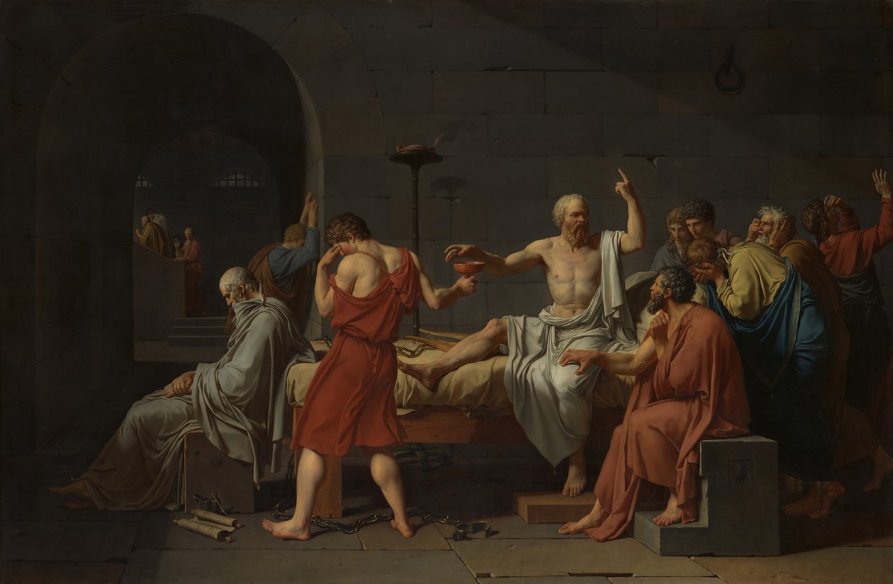 A morte de Sócrates, 1787. de Jacques Louis David
