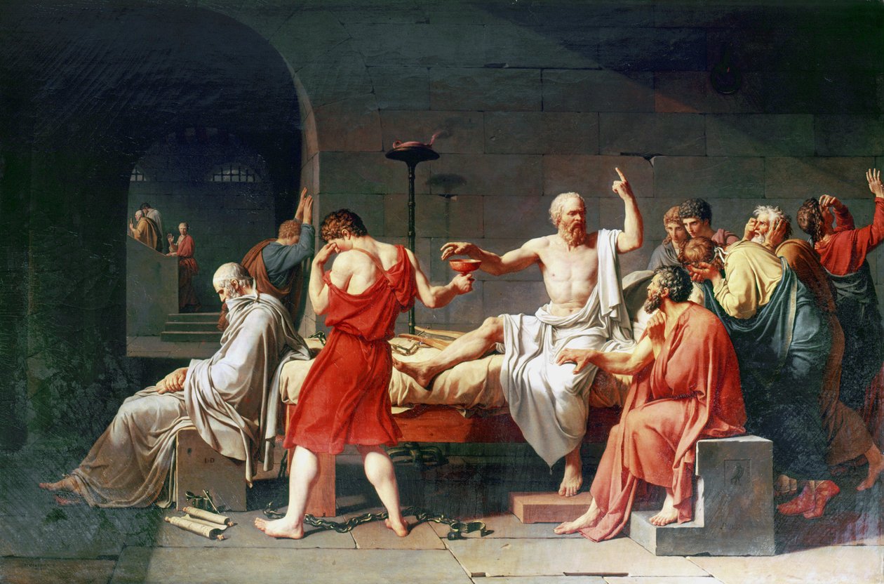 A morte de Sócrates, século IV aC, 1787 de Jacques Louis David