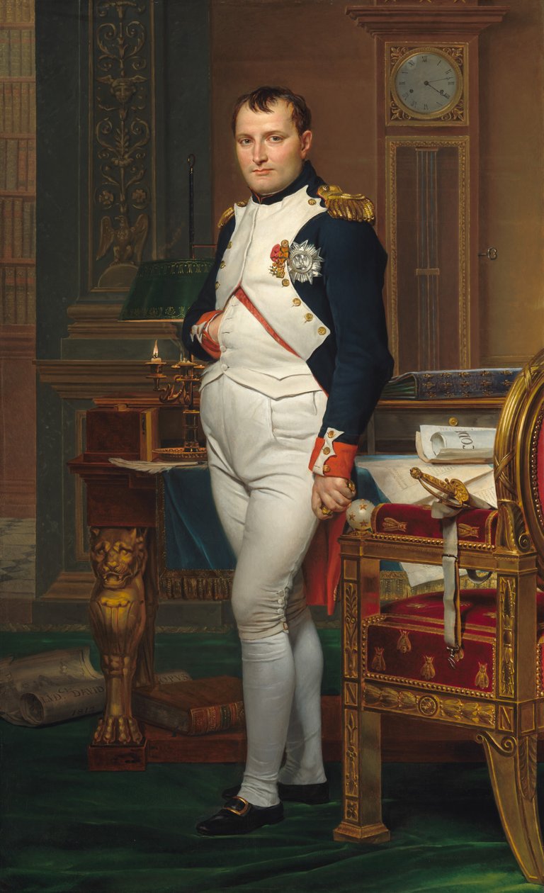 O imperador Napoleão em seu estudo nas Tulherias, 1812 de Jacques Louis David