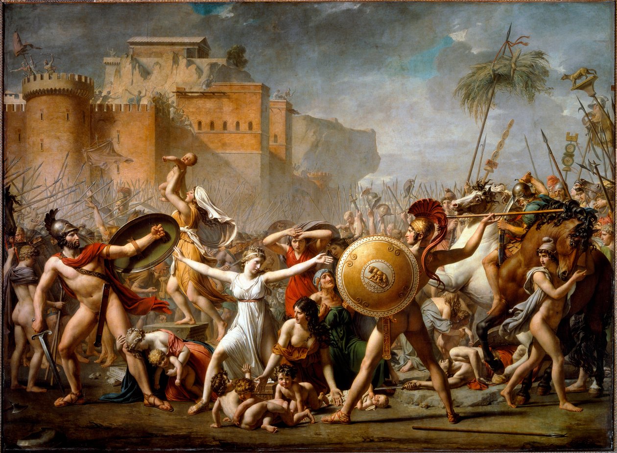 A intervenção das mulheres sabinas de Jacques Louis David