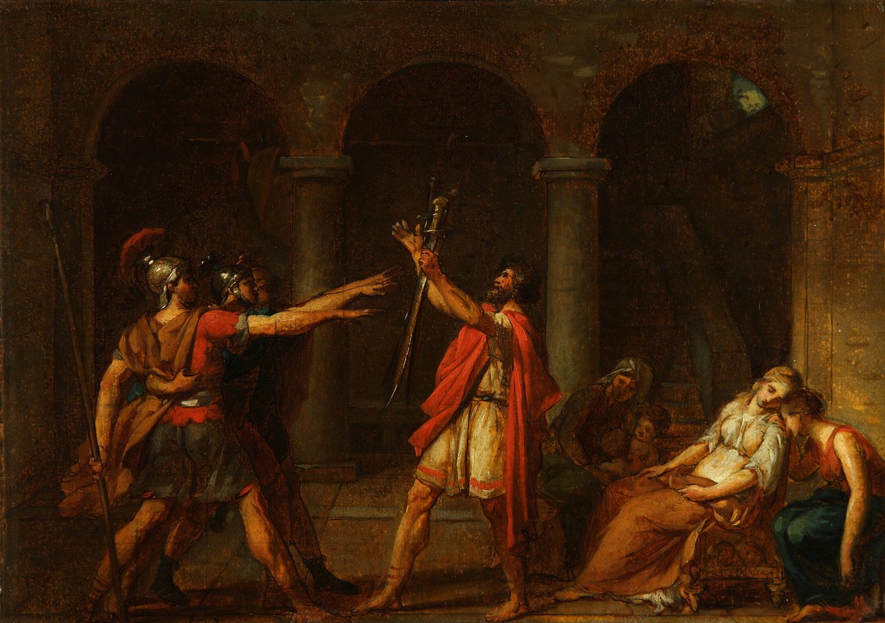 O Juramento do Estudo Horatii, 1784 de Jacques Louis David