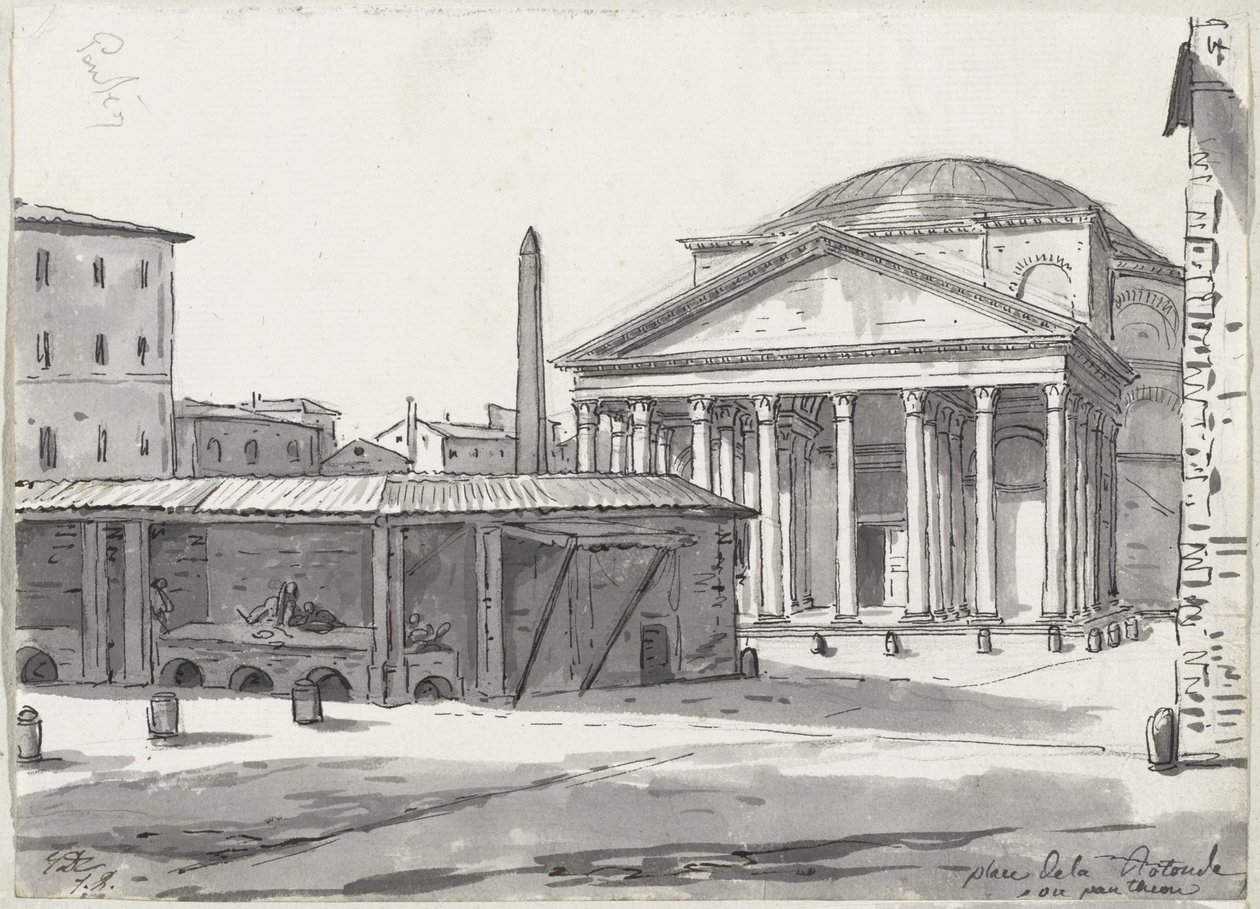 O Panteão visto da praça de Jacques Louis David