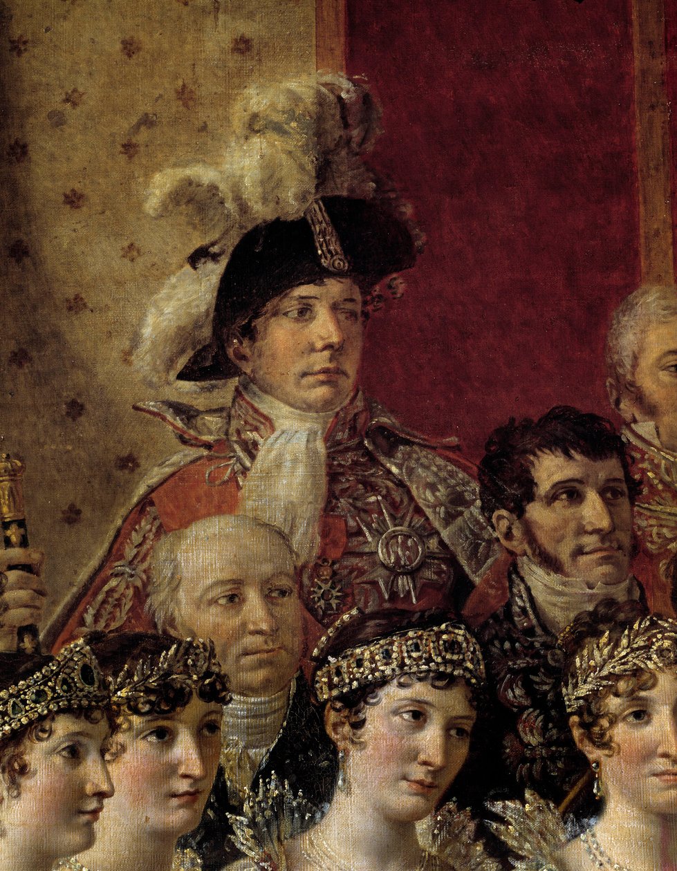 O Rito de Napoleão. Detalhe representando Pauline Bonaparte (Princesa Borghese de Jacques Louis David
