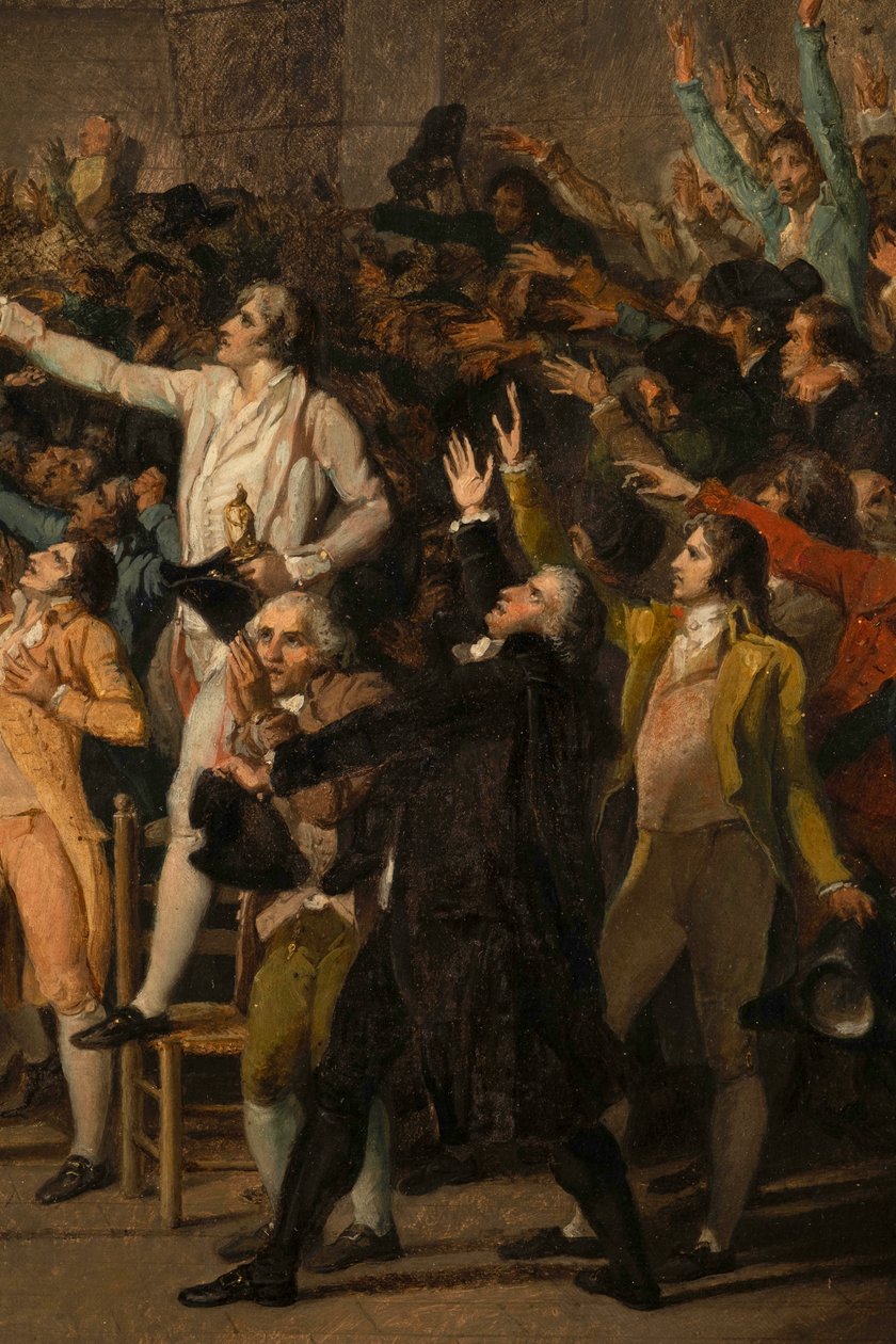 Juramento no campo de ténis, 20 de junho de 1789, pormenor de Jacques Louis David