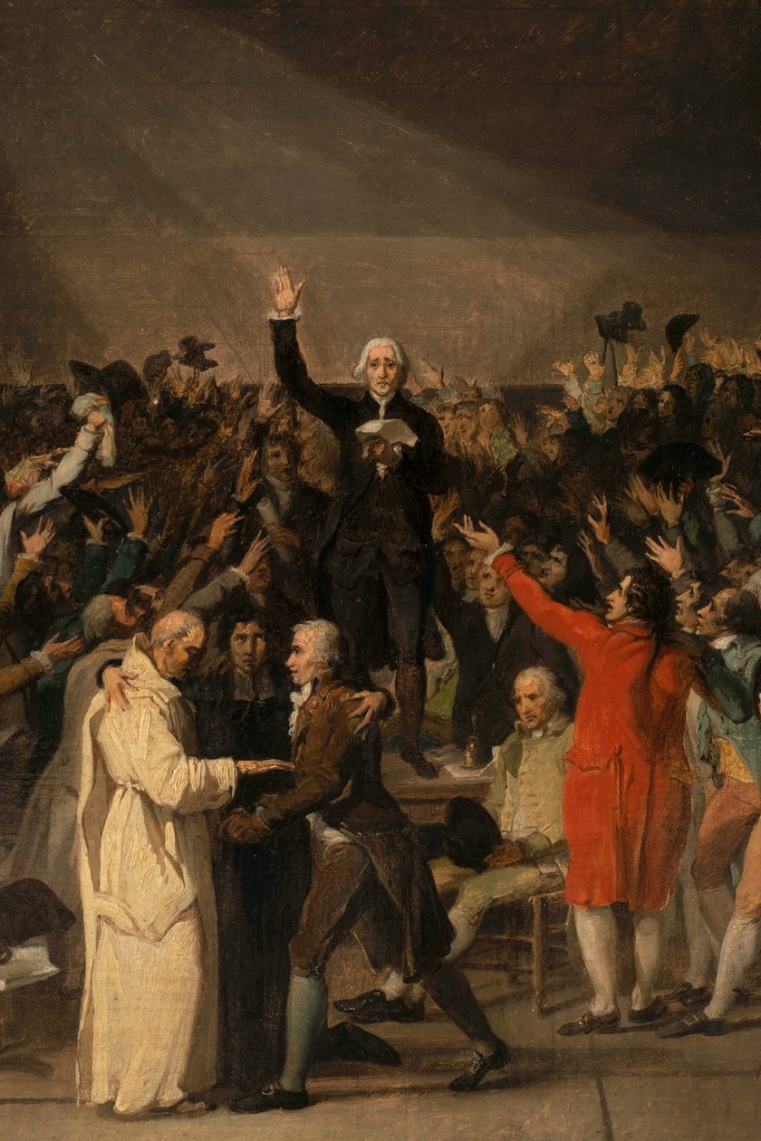 Juramento no campo de ténis, 20 de junho de 1789, pormenor de Jacques Louis David