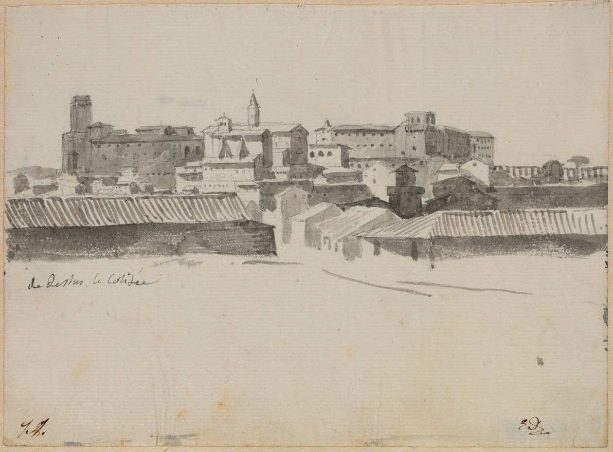 Vista do Coliseu, Roma de Jacques Louis David