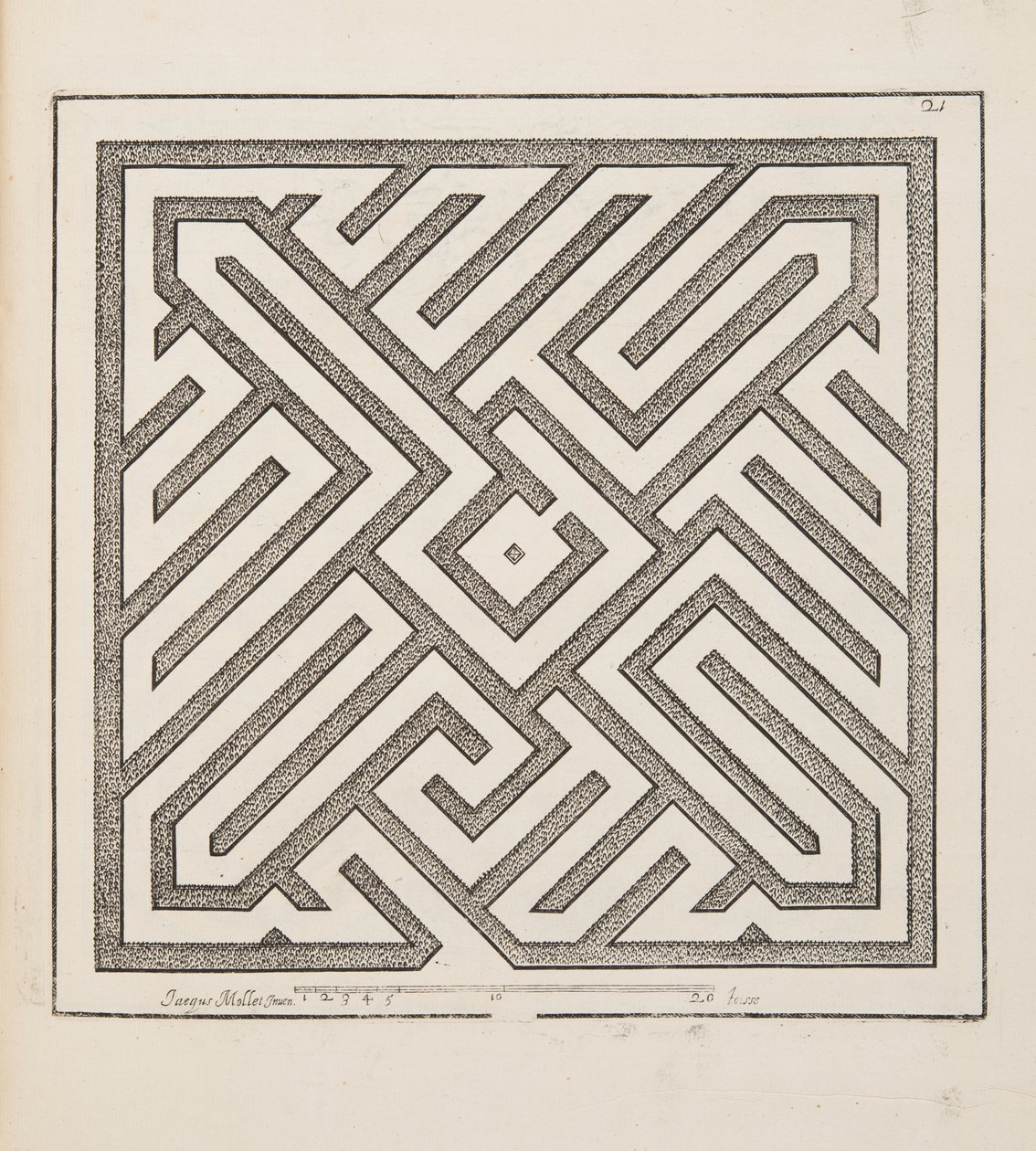 Design para Parterre, do Theatre des Plans et Jardinages, pub.1652 (gravura) de Jacques Mollet