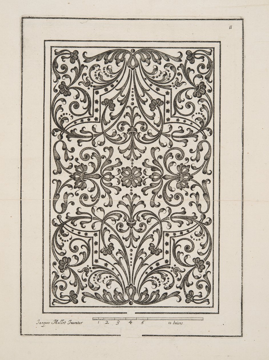 Design para Parterre, do Theatre des Plans et Jardinages, pub.1652 (gravura) de Jacques Mollet