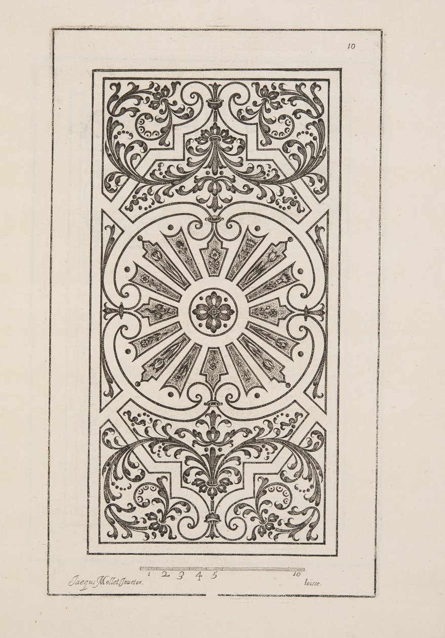 Design para Parterre, do Theatre des Plans et Jardinages, pub.1652 (gravura) de Jacques Mollet