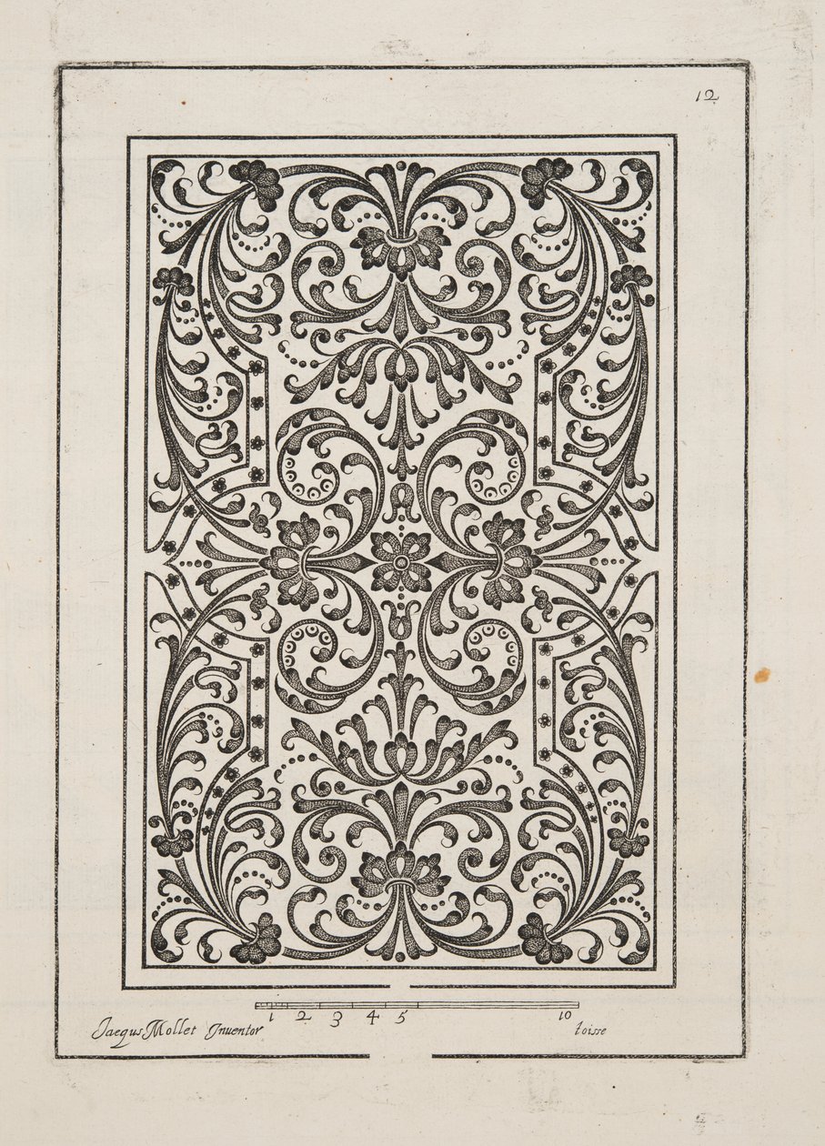 Design para Parterre, do Theatre des Plans et Jardinages, pub.1652 (gravura) de Jacques Mollet