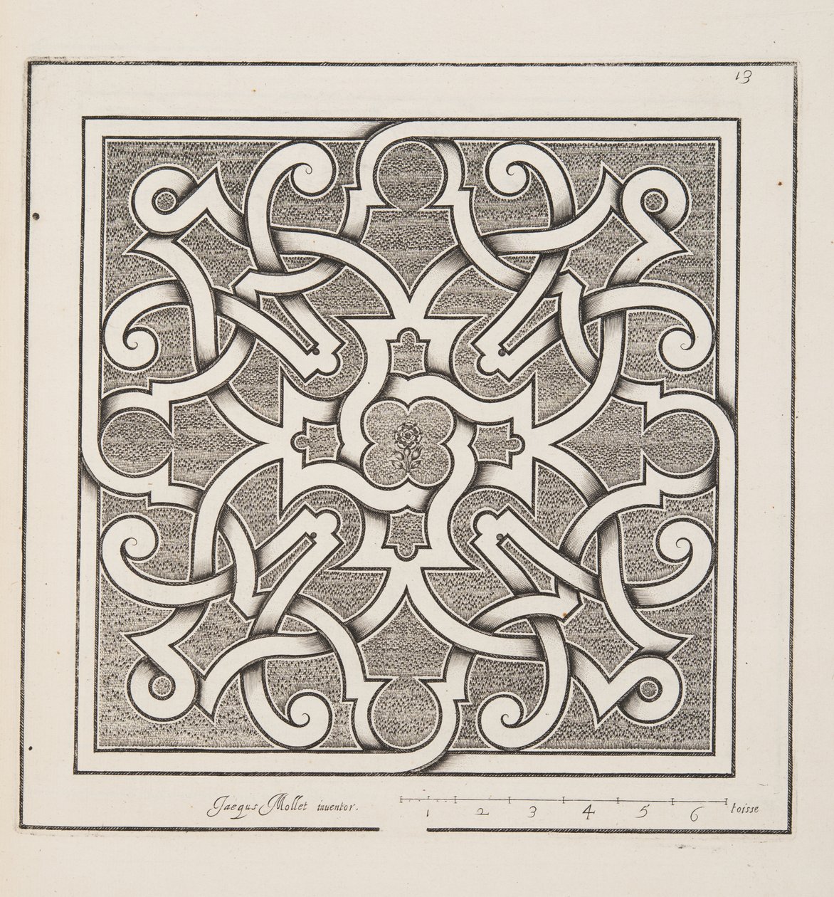 Projeto para Parterre, de Teatro de Planos e Jardinagem, pub.1652 de Jacques Mollet