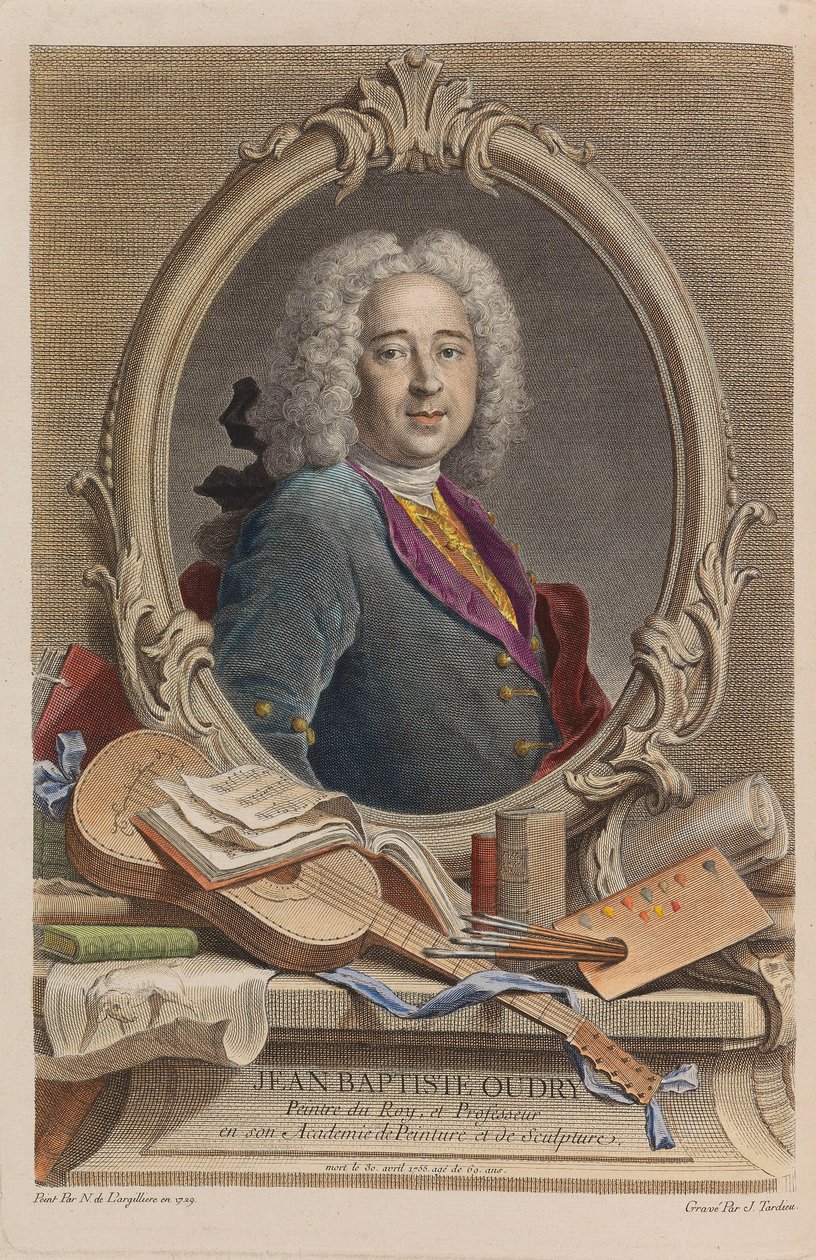 Retrato de Jean-Baptiste Oudry 1686-1755, 1755. de Jacques Nicolas Tardieu