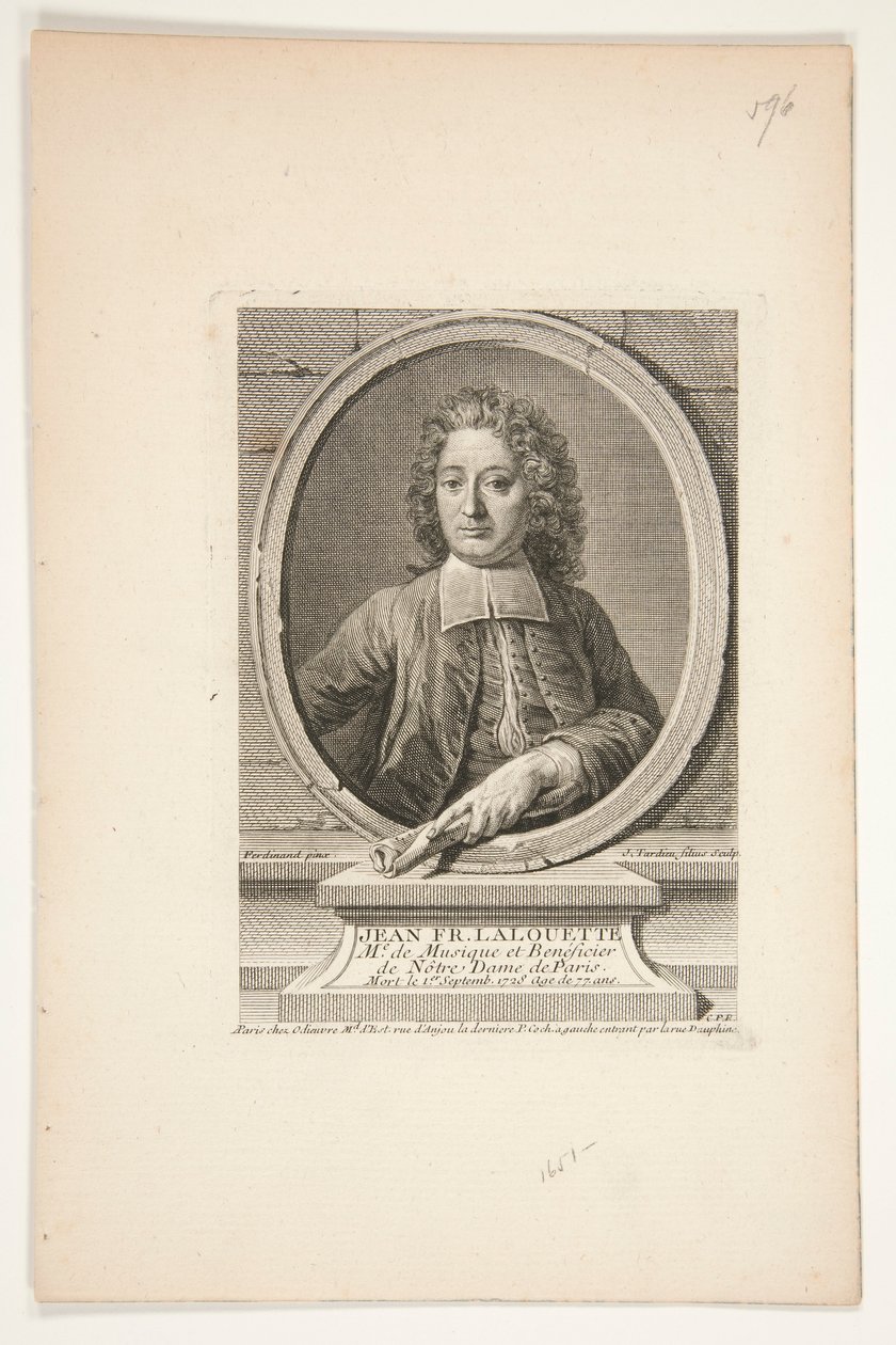 Retrato de Jean François Lalouette de Jacques Nicolas Tardieu