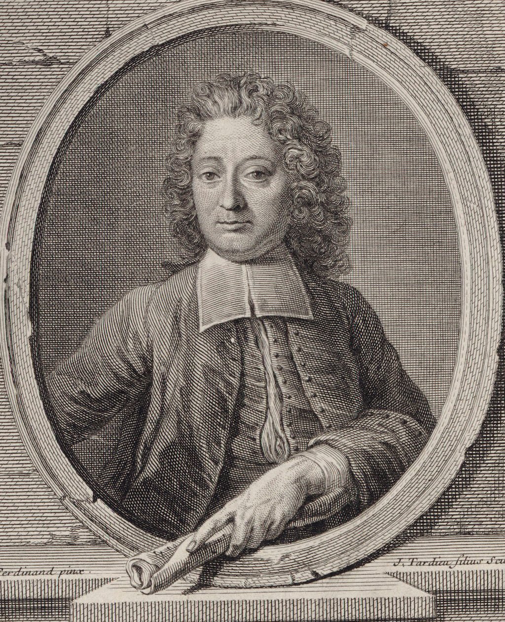 Retrato do compositor Jean-François Lallouette 1651-1728. de Jacques Nicolas Tardieu