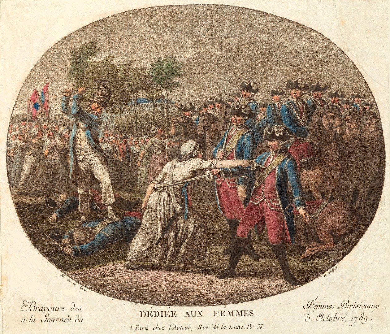 Bravura das mulheres parisienses em 5 de outubro de 1789: dedicado às mulheres de Jacques Philippe Caresme