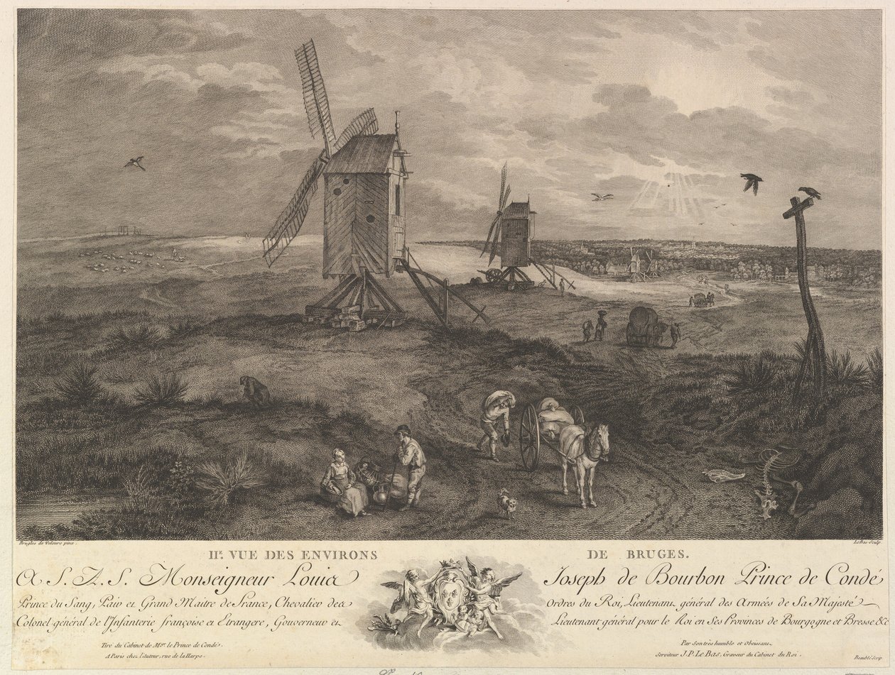 Segunda Vista do Arredores de Bruges IIe. Vue des environs de Bruges. de Jacques Philippe Le Bas