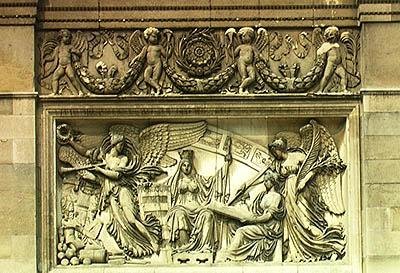 Alívio que retrata uma alegoria da assinatura do Tratado de Presburg, 26 de Dezembro de 1805 (mármore) de Jacques Philippe Lesueur