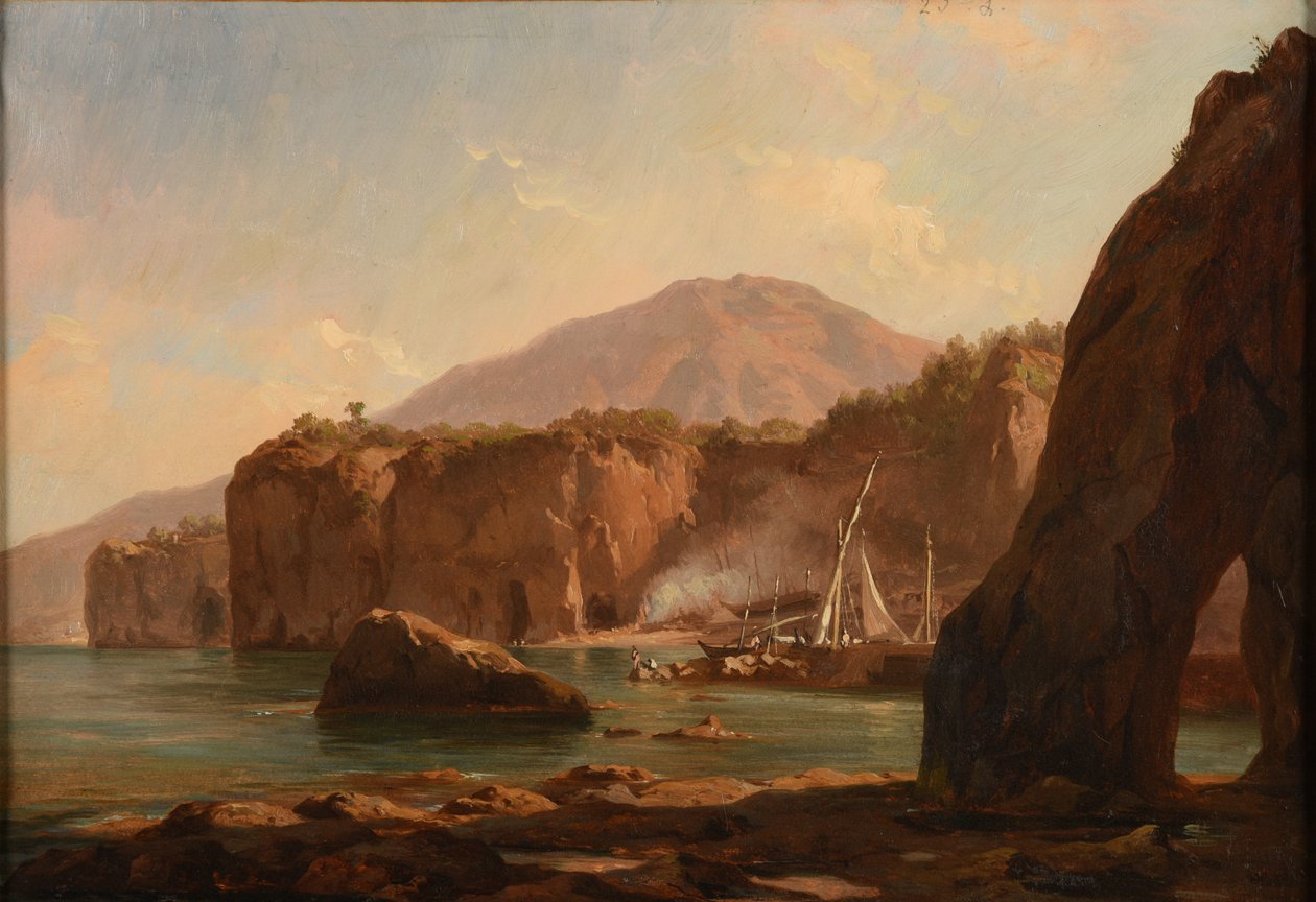 Grutas e falésias junto ao mar de Jacques Raymond Brascassat
