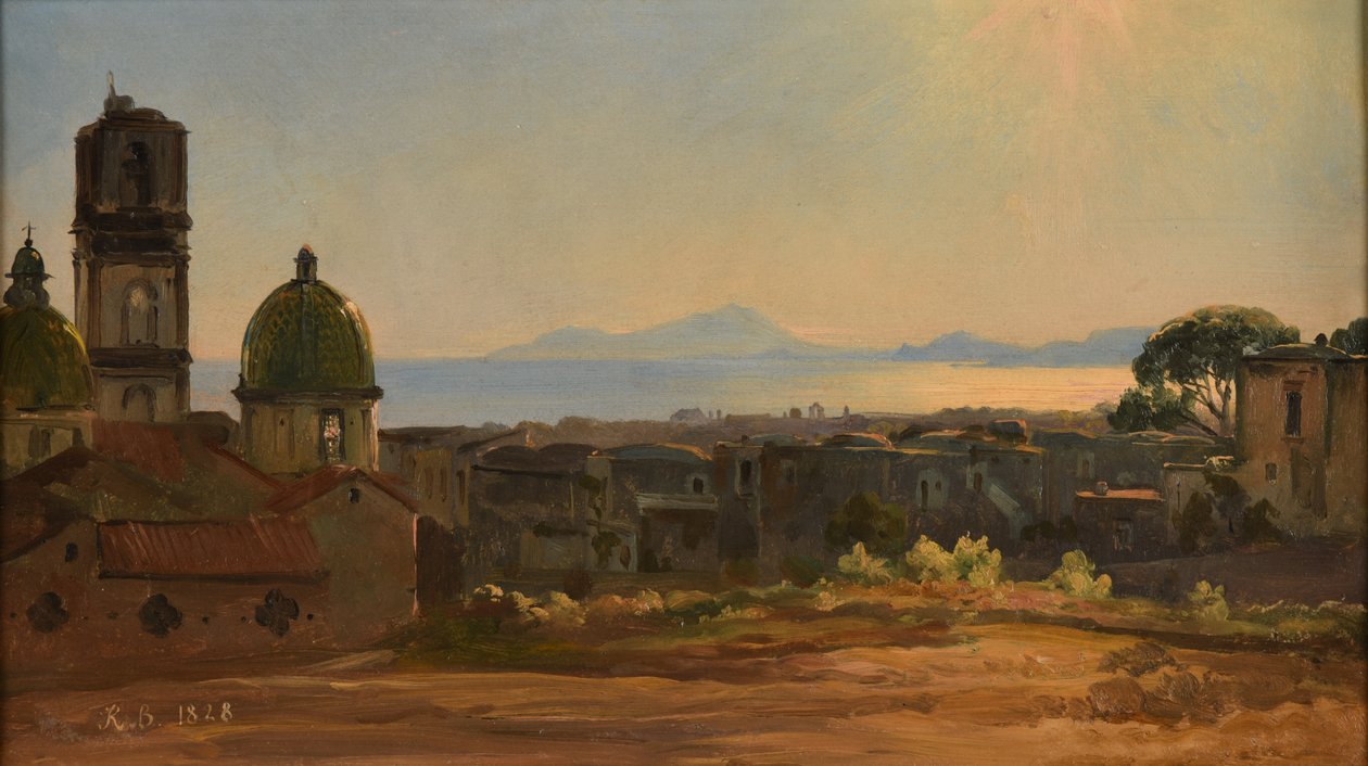 Vista da cidade de Itália de Jacques Raymond Brascassat