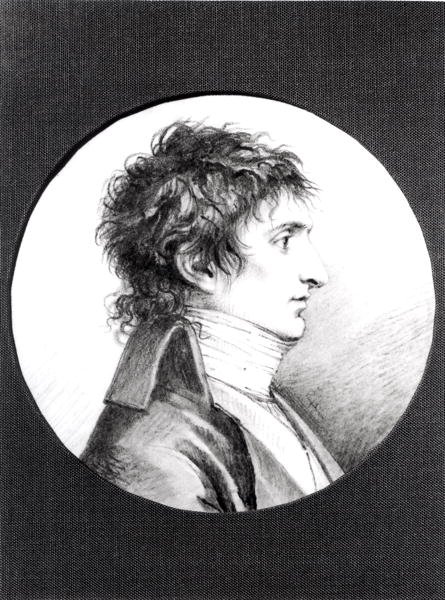 Retrato de Lucien Bonaparte (1775-1840) c.1800 (pedra preta sobre velino) de Jacques Reattu