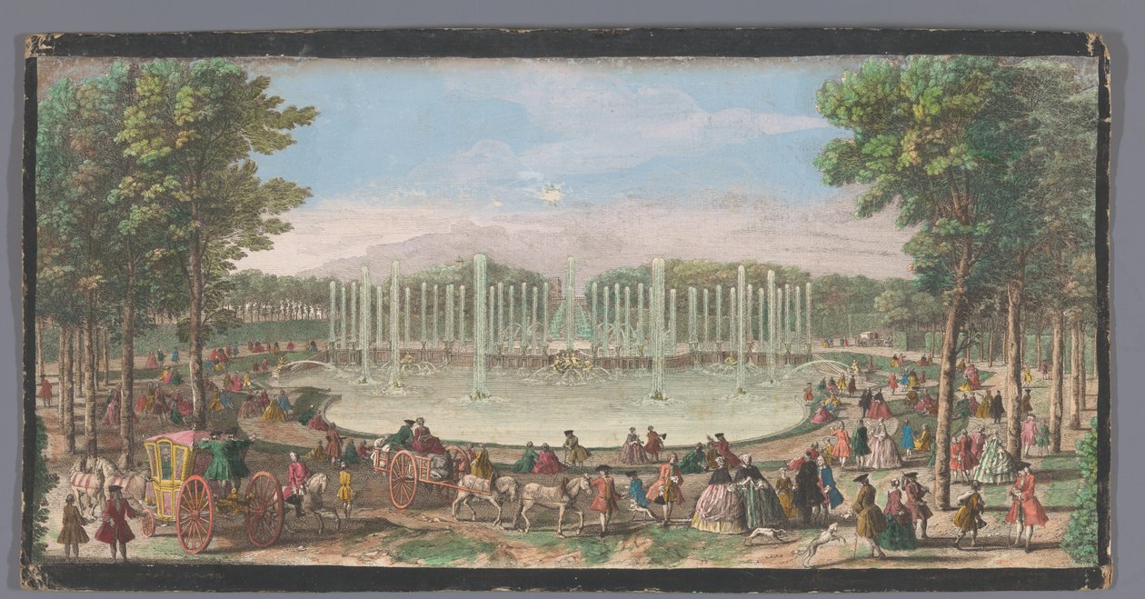Vista do Bassin de Neptune no Jardim de Versalhes
Vue du Bassin de Neptune dans le Jardin de Versailles (título sobre o objecto) de Jacques Rigaud (possibly)