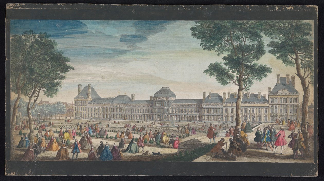 Vista do Palais des Tuileries em Paris vista do Jardin des Tuileries
Les promenades du Palais Thuilleries (título sobre o objecto) de Jacques Rigaud