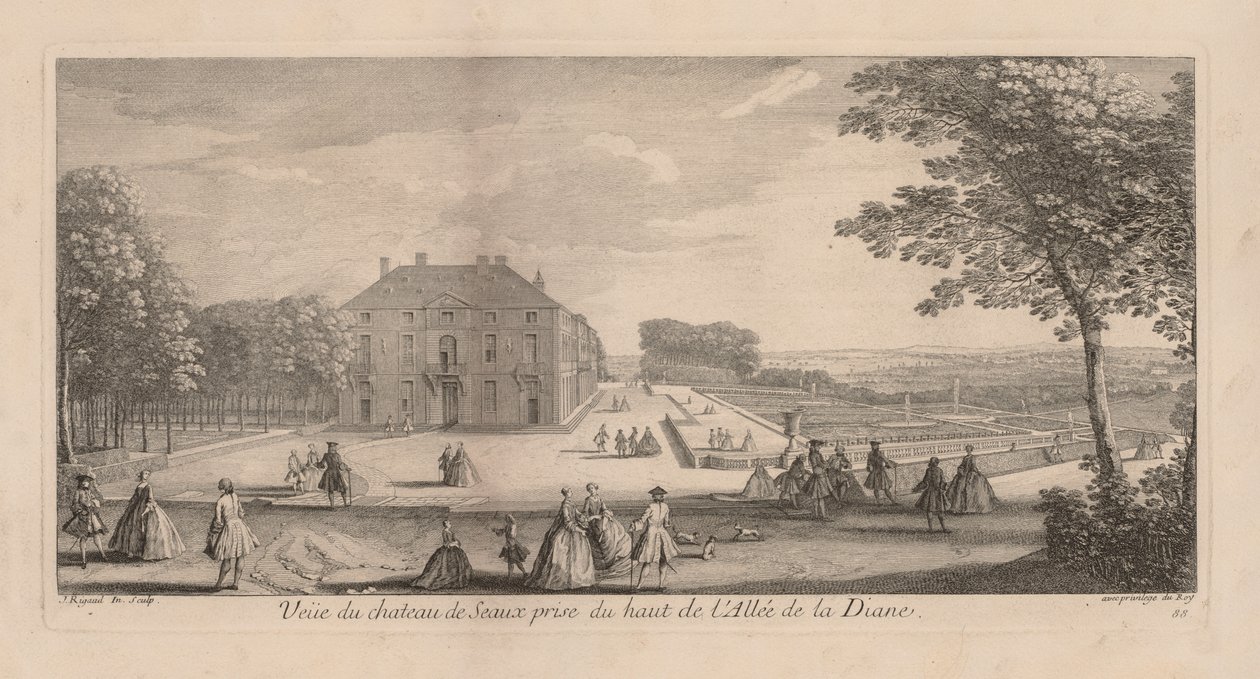 Vista para o Chateau de Seaux do passeio marítimo de Diana. de Jacques Rigaud
