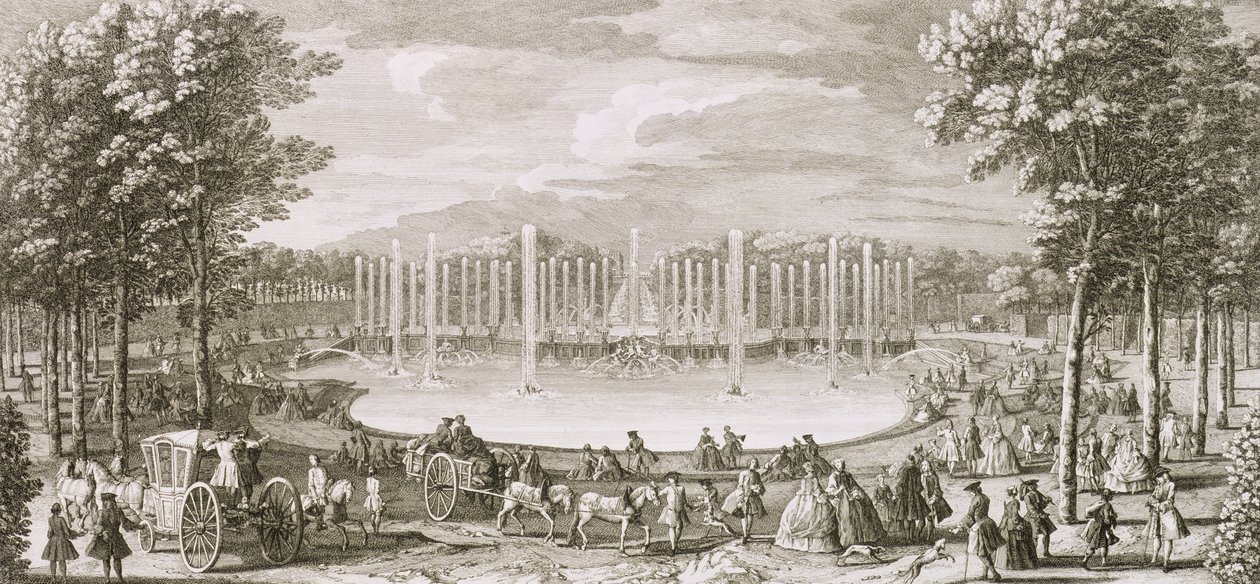 Vista, de, a, fonte netuno, versalhes de Jacques Rigaud