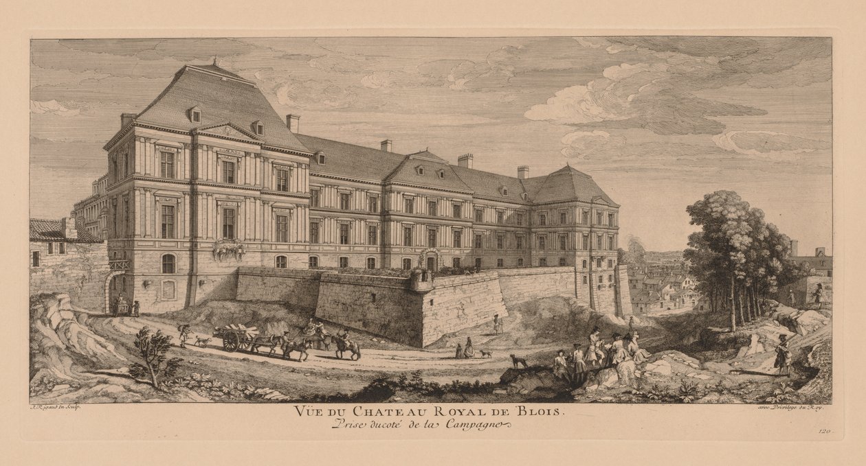 Vista do Castelo Real de Blois, tirada do campo de Jacques Rigaud