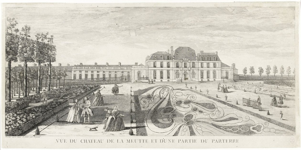 Vista do castelo de Meudon e de uma parte do parterre de Jacques Rigaud
